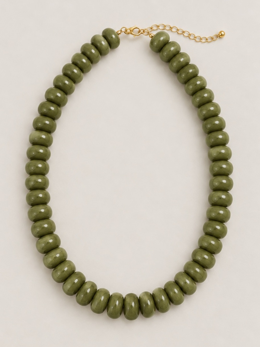 New! Olive Green Beaded Necklace NWOT